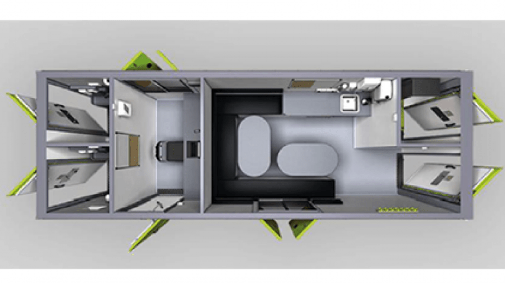 Eco Ten Person Canteen and Office - Twin Toilet